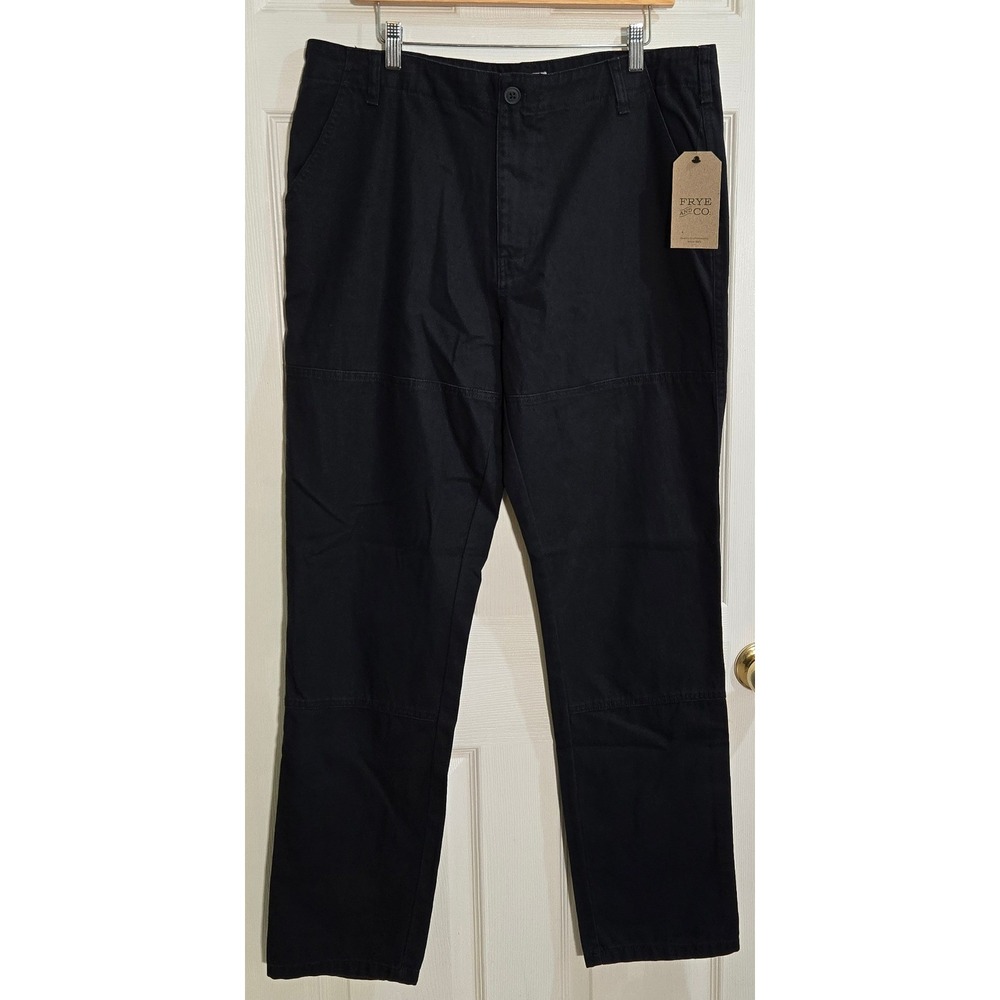 Frye and Co Mens Canvas Work Pants Almost Black 36x34 Straight Leg 110018113